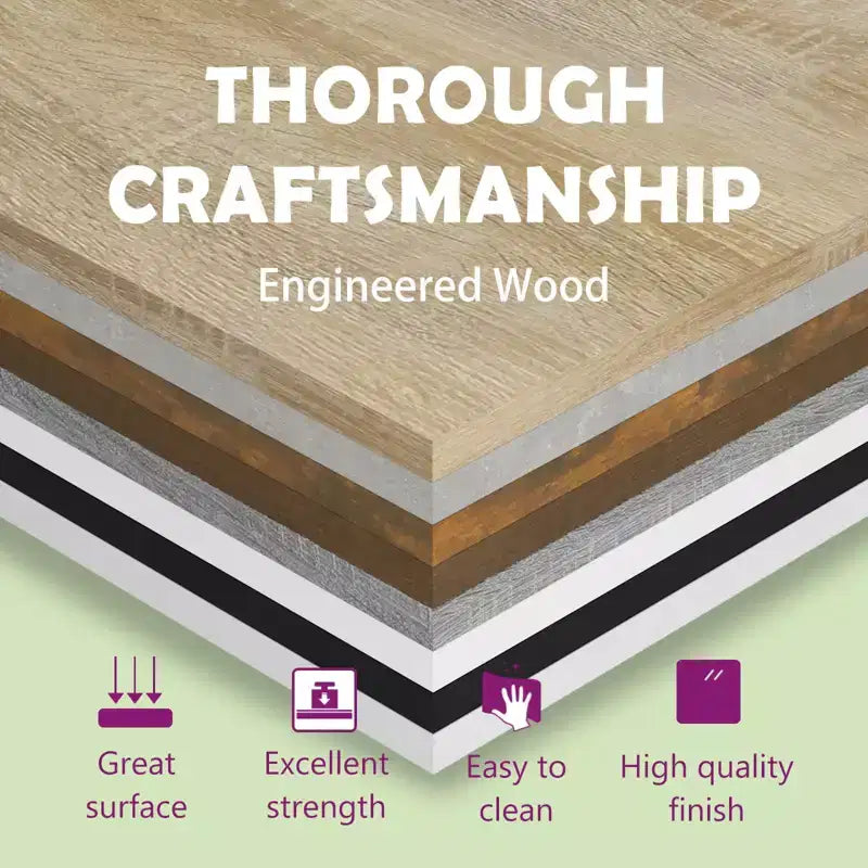 Mesa de bar de pared de roble marrón - Mesa de bar de madera de ingeniería de estilo moderno con dos compartimentos de almacenamiento - Duradera, de larga duración - Requiere montaje