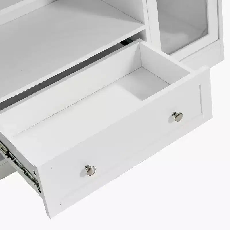 Aparador Pearson Modern 51 de madera y cristal con cajón y estantes ajustables