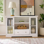 Aparador Pearson Modern 51 de madera y cristal con cajón y estantes ajustables