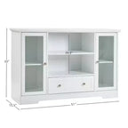 Aparador Pearson Modern 51 de madera y cristal con cajón y estantes ajustables