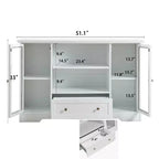 Aparador Pearson Modern 51 de madera y cristal con cajón y estantes ajustables