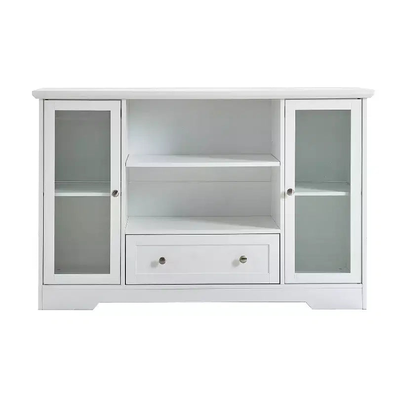 Aparador Pearson Modern 51 de madera y cristal con cajón y estantes ajustables