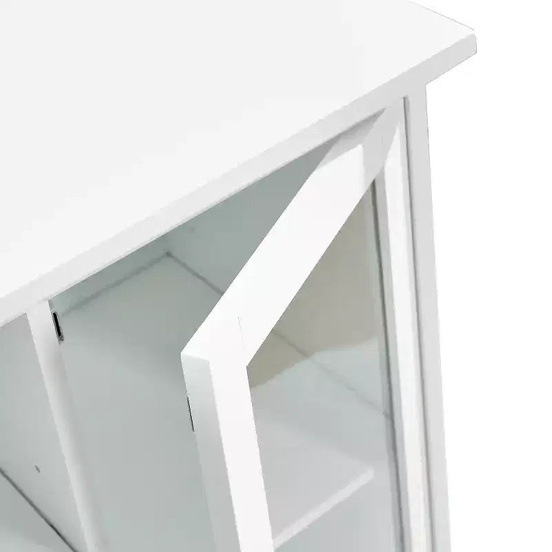 Aparador Pearson Modern 51 de madera y cristal con cajón y estantes ajustables