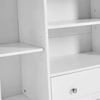 Aparador Pearson Modern 51 de madera y cristal con cajón y estantes ajustables