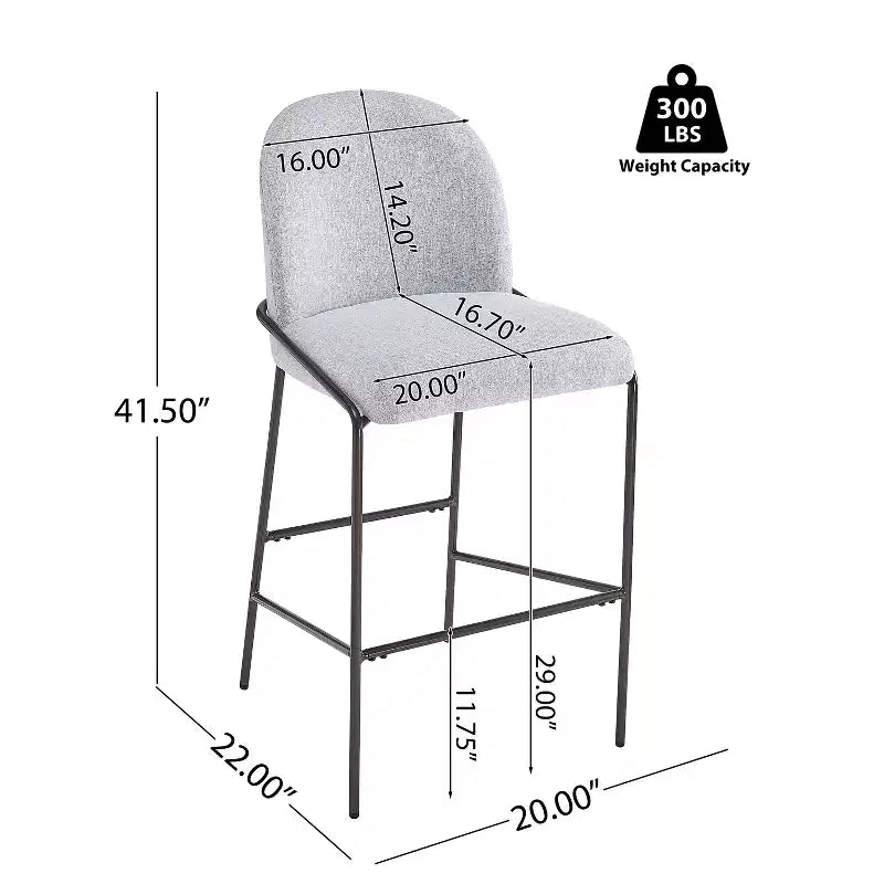 Taburetes de barra tapizados de metal contemporáneo Annas