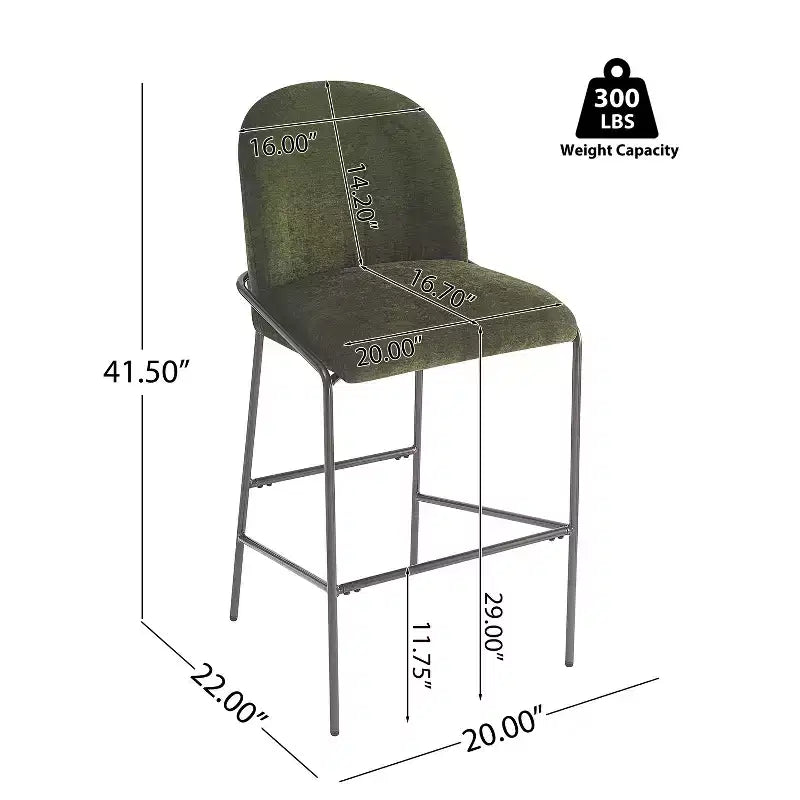 Taburetes de barra tapizados de metal contemporáneo Annas