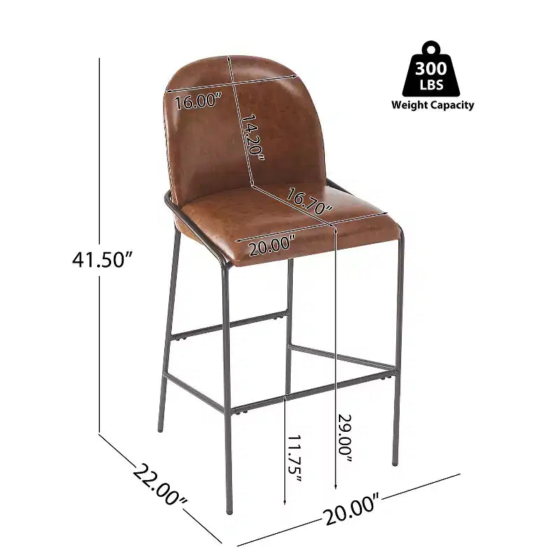 Taburetes de barra tapizados de metal contemporáneo Annas