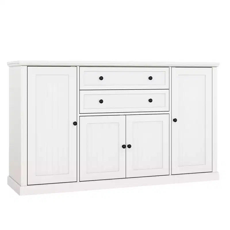 58 Inch Sideboard Buffet Cabinet - Large Wood Rustic Farmhouse Coffee Bar Cupboard with Storage Drawers for Dining Room Kitchen Living Room