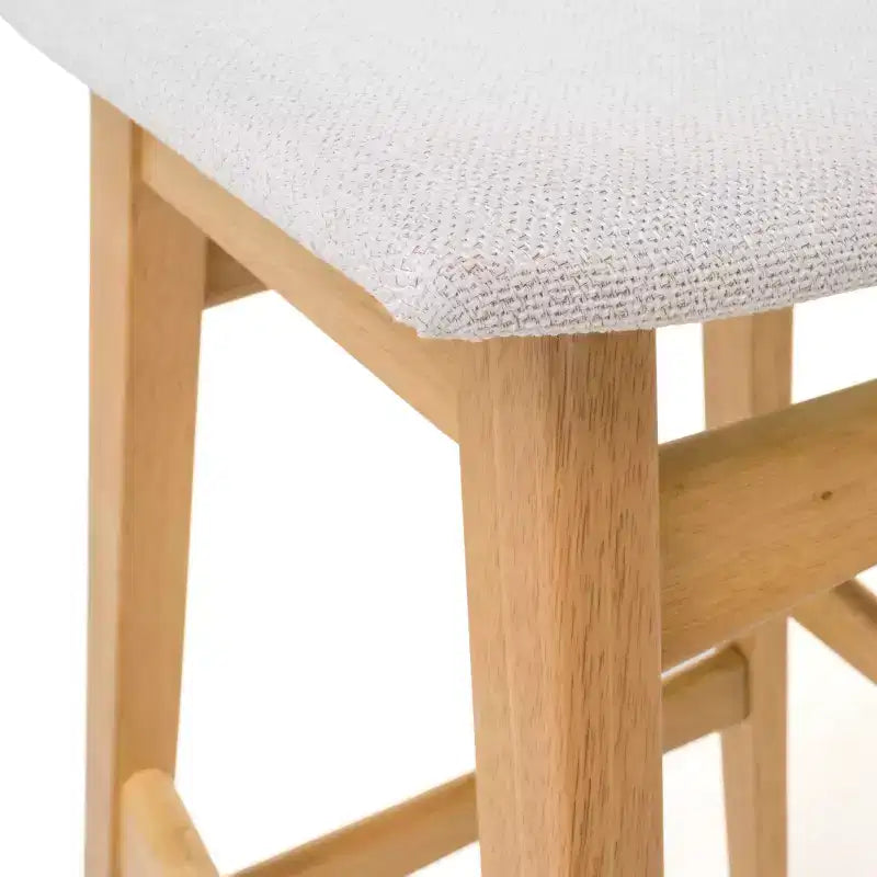 Taburetes de bar sin respaldo tapizados en tela de 29.5 pulgadas Elise Mid-Century Modern
