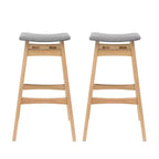 Taburetes de bar sin respaldo tapizados en tela de 29.5 pulgadas Elise Mid-Century Modern