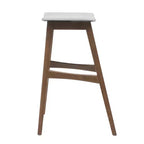 Taburetes de bar sin respaldo tapizados en tela de 29.5 pulgadas Elise Mid-Century Modern