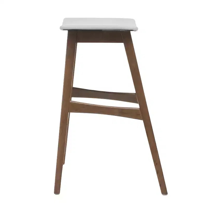 Taburetes de bar sin respaldo tapizados en tela de 29.5 pulgadas Elise Mid-Century Modern