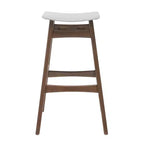 Taburetes de bar sin respaldo tapizados en tela de 29.5 pulgadas Elise Mid-Century Modern