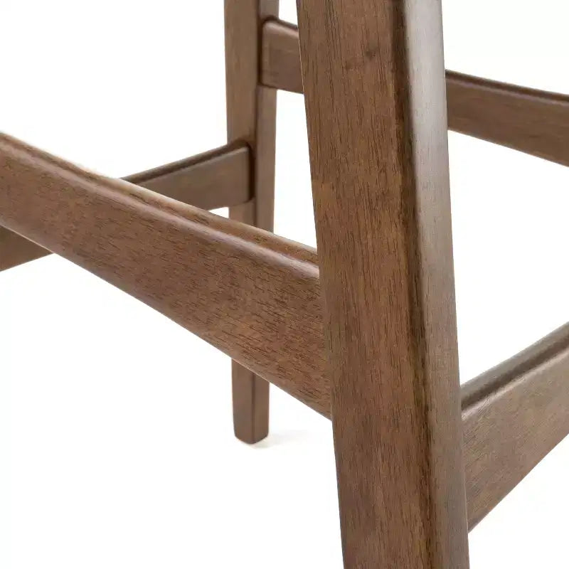 Taburetes de bar sin respaldo tapizados en tela de 29.5 pulgadas Elise Mid-Century Modern