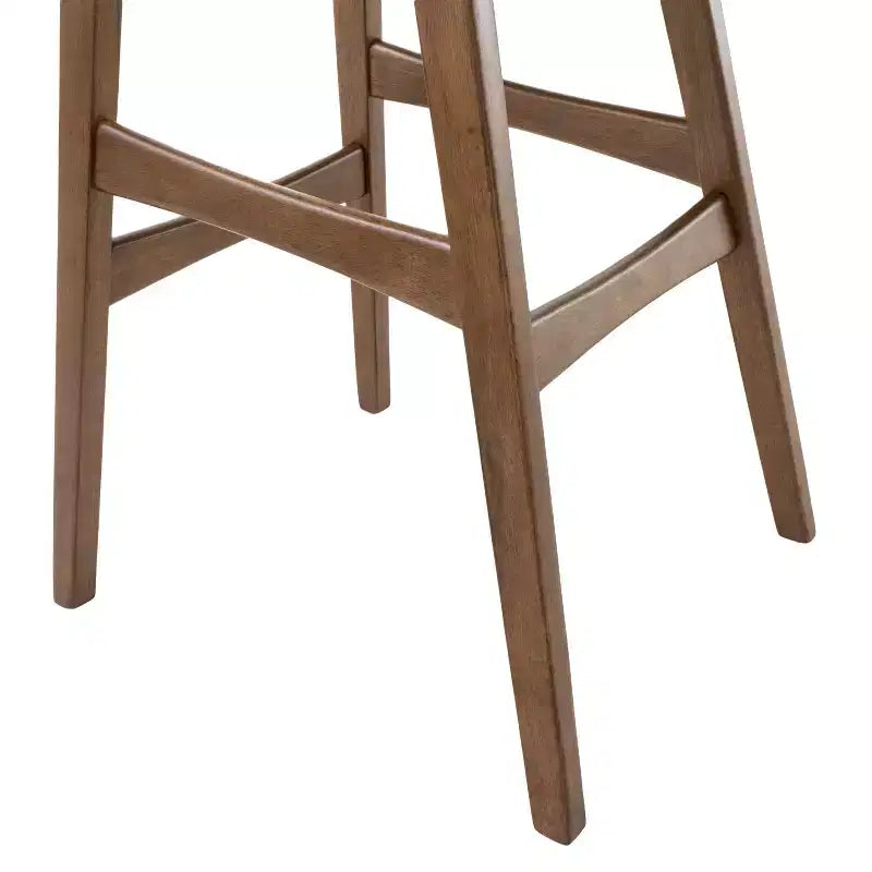 Taburetes de bar sin respaldo tapizados en tela de 29.5 pulgadas Elise Mid-Century Modern