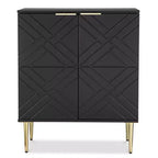 Mueble de almacenamiento, aparador moderno con 2 puertas decorativas con patrón en relieve, mueble tipo bufé con estante ajustable para cocina, entrada