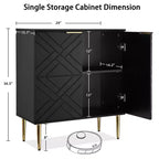 Mueble de almacenamiento, aparador moderno con 2 puertas decorativas con patrón en relieve, mueble tipo bufé con estante ajustable para cocina, entrada