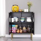 Mueble de almacenamiento, aparador moderno con 2 puertas decorativas con patrón en relieve, mueble tipo bufé con estante ajustable para cocina, entrada