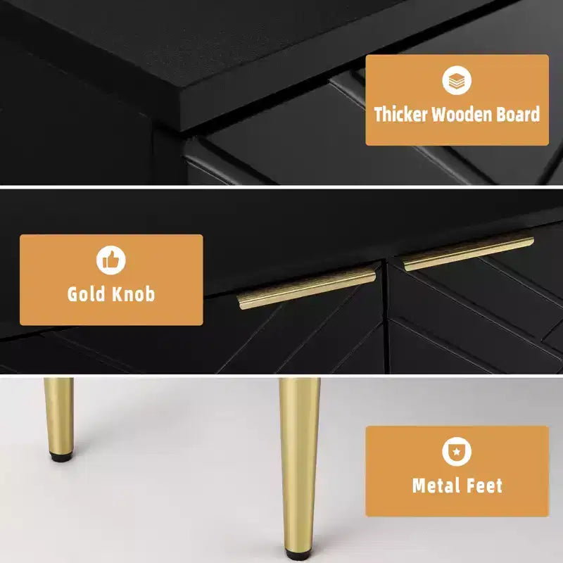 Mueble de almacenamiento, aparador moderno con 2 puertas decorativas con patrón en relieve, mueble tipo bufé con estante ajustable para cocina, entrada