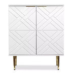 Mueble de almacenamiento, aparador moderno con 2 puertas decorativas con patrón en relieve, mueble tipo bufé con estante ajustable para cocina, entrada