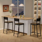 Sillas de comedor tapizadas en PU con respaldo curvado, sillas de comedor modernas, sillas de cocina con patas de metal de 26 pulgadas y estructura resistente en forma de H