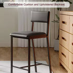 Sillas de comedor tapizadas en PU con respaldo curvado, sillas de comedor modernas, sillas de cocina con patas de metal de 26 pulgadas y estructura resistente en forma de H