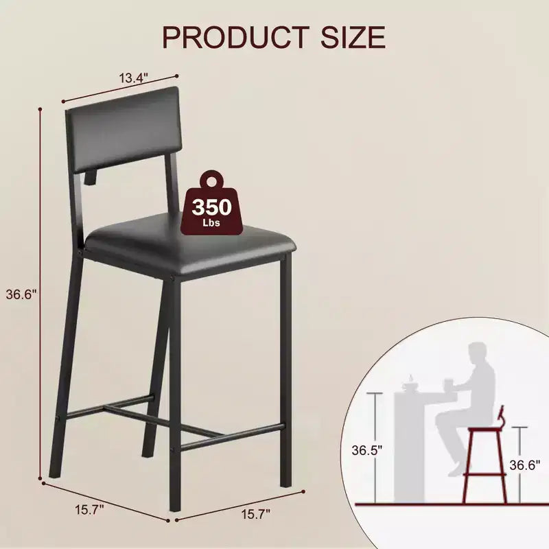 Sillas de comedor tapizadas en PU con respaldo curvado, sillas de comedor modernas, sillas de cocina con patas de metal de 26 pulgadas y estructura resistente en forma de H