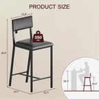 Sillas de comedor tapizadas en PU con respaldo curvado, sillas de comedor modernas, sillas de cocina con patas de metal de 26 pulgadas y estructura resistente en forma de H