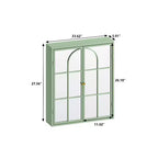 Armario de pared moderno de 2 puertas Okak con almacenamiento de 2 niveles y estante abierto, toallero para entrada/comedor/sala de estar/cocina