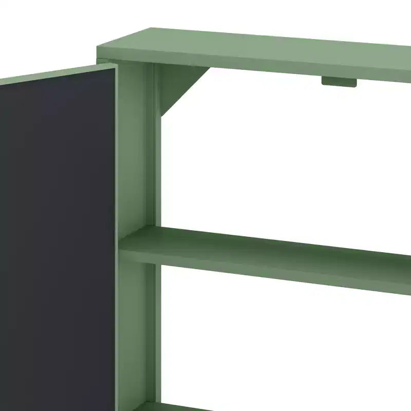 Armario de pared moderno de 2 puertas Okak con almacenamiento de 2 niveles y estante abierto, toallero para entrada/comedor/sala de estar/cocina