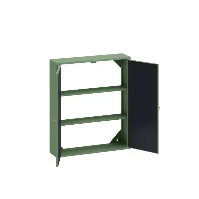 Armario de pared moderno de 2 puertas Okak con almacenamiento de 2 niveles y estante abierto, toallero para entrada/comedor/sala de estar/cocina