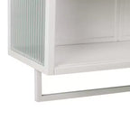 Armario de pared moderno de 2 puertas Okak con almacenamiento de 2 niveles y estante abierto, toallero para entrada/comedor/sala de estar/cocina