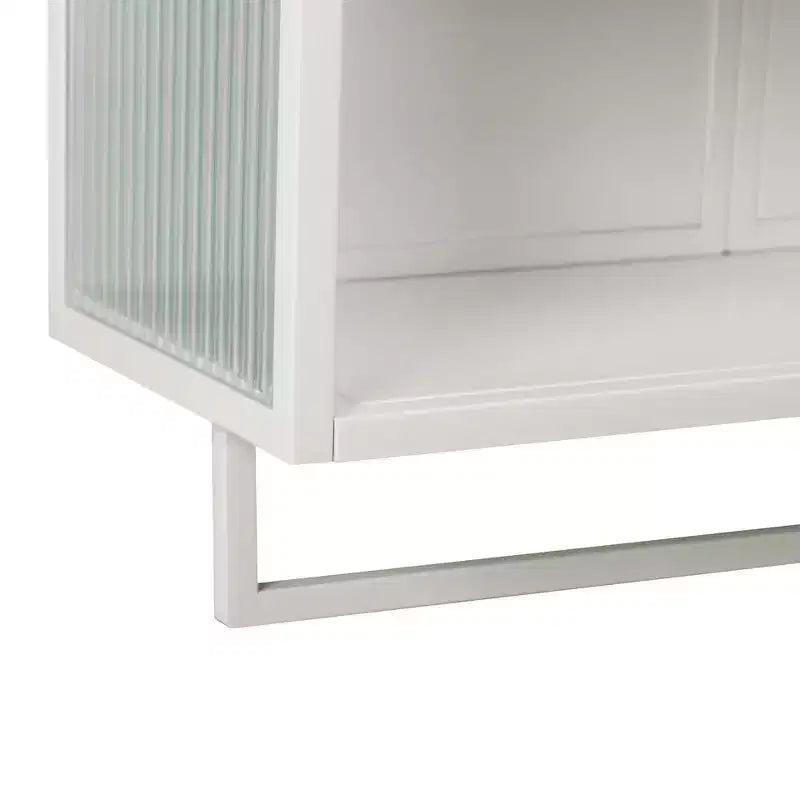 Armario de pared moderno de 2 puertas Okak con almacenamiento de 2 niveles y estante abierto, toallero para entrada/comedor/sala de estar/cocina
