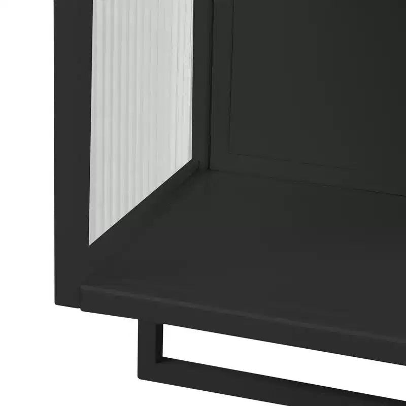 Armario de pared moderno de 2 puertas Okak con almacenamiento de 2 niveles y estante abierto, toallero para entrada/comedor/sala de estar/cocina
