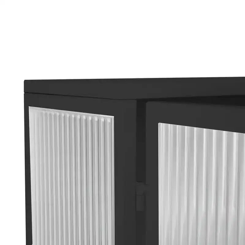 Armario de pared moderno de 2 puertas Okak con almacenamiento de 2 niveles y estante abierto, toallero para entrada/comedor/sala de estar/cocina