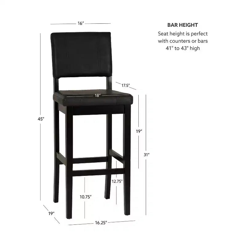 Taburete de bar Milano negro