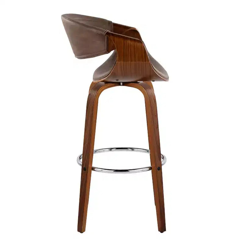 Taburetes Symphony Nuez Madera/Metal Cromado/PU Espresso