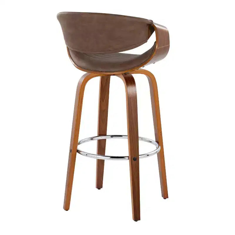Taburetes Symphony Nuez Madera/Metal Cromado/PU Espresso