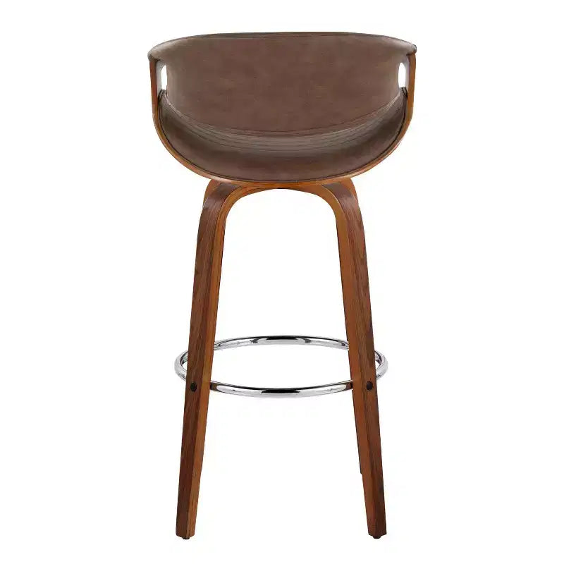 Taburetes Symphony Nuez Madera/Metal Cromado/PU Espresso