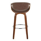 Taburetes Symphony Nuez Madera/Metal Cromado/PU Espresso
