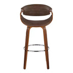 Taburetes Symphony Nuez Madera/Metal Cromado/PU Espresso