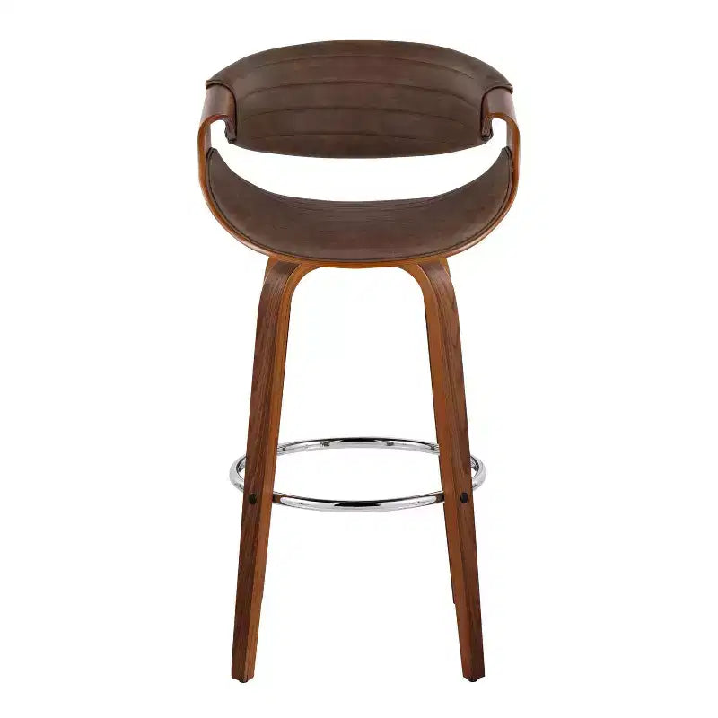 Taburetes Symphony Nuez Madera/Metal Cromado/PU Espresso