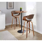 Taburetes Symphony Nuez Madera/Metal Cromado/PU Espresso
