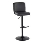 Taburetes de bar ajustables Henry metal negro/PU negro