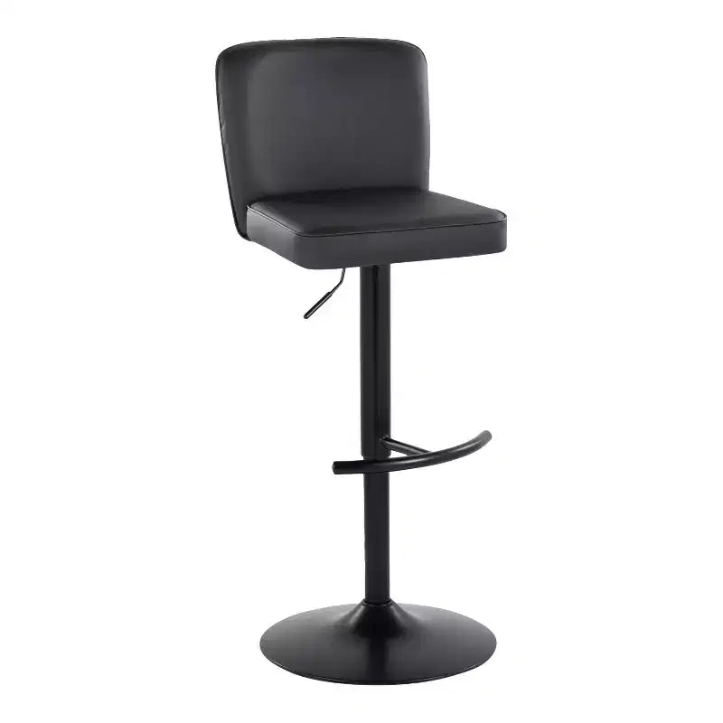 Taburetes de bar ajustables Henry metal negro/PU negro