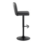 Taburetes de bar ajustables Henry metal negro/PU negro
