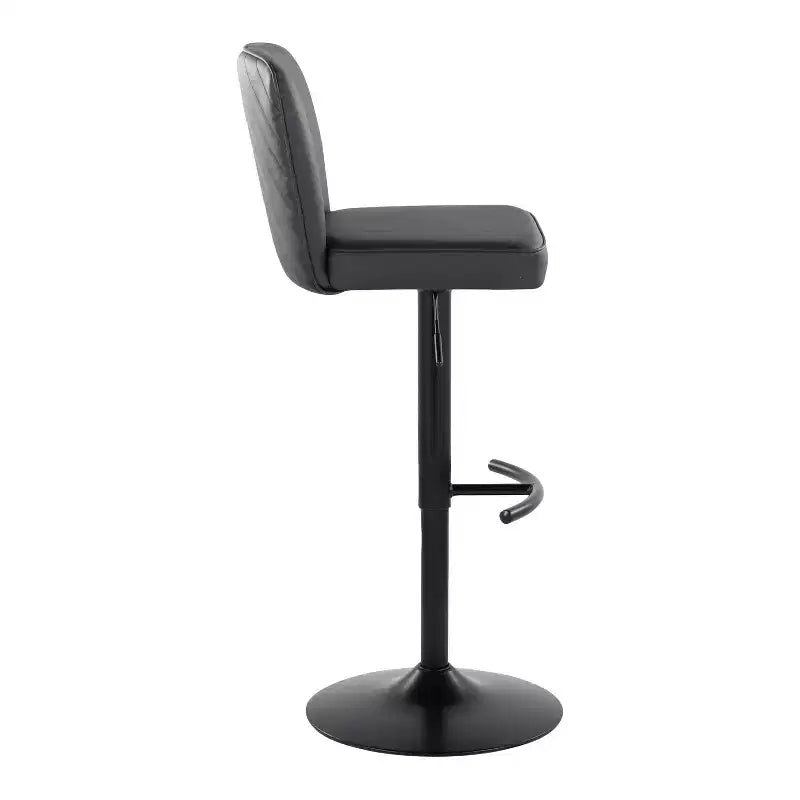 Taburetes de bar ajustables Henry metal negro/PU negro
