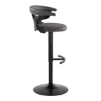 Taburetes de bar ajustables Gardenia Madera negra/Metal negro/PU gris