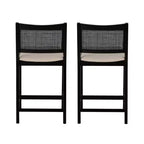 Taburetes de bar de altura de mostrador Bessie Cane negros
