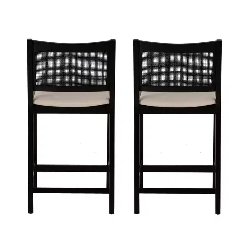 Taburetes de bar de altura de mostrador Bessie Cane negros